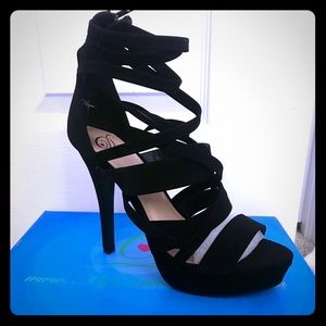 Black Strappy Stilettos